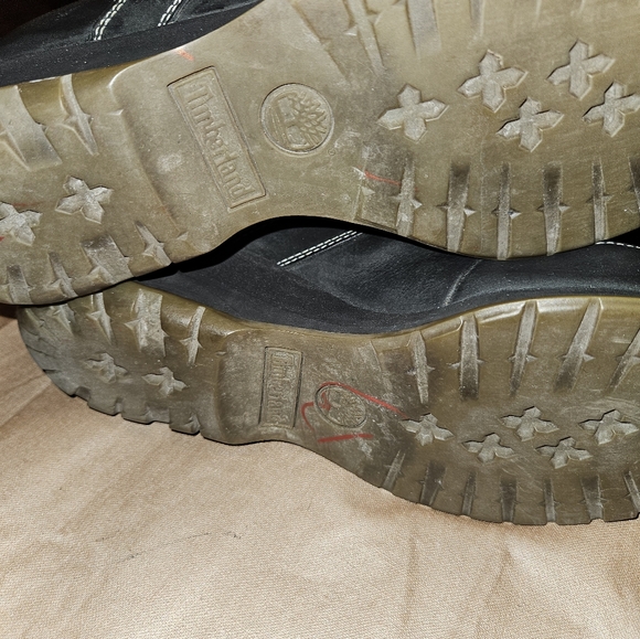 Timberland Womens Black Leather 12 Eye Lace Up Ankle Wedge Heel Booties - Picture 7 of 7